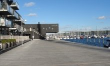 Vejle`s waterfront is today a modern and cosy district 